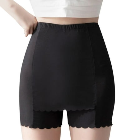 Puawkoer Women Shorts Ice Silk Sleeping Dress for Women Bottoming Shorts Anti Light Underwear Shorts for Women Plus Size Summer Three Quarter Pants Boy Shorts Underwear F