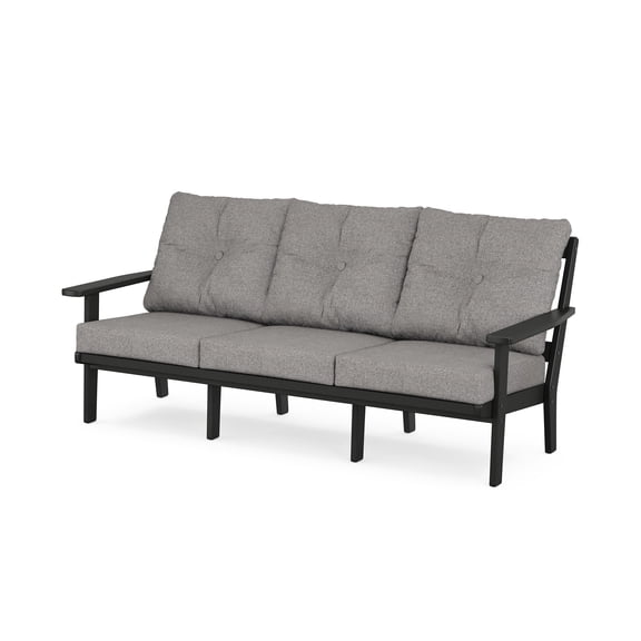 POLYWOOD Prairie Deep Seating Sofa in Black / Grey Mist