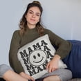 thumbnail image 2 of Mama with a Smile, Mother's Day Themed, Groovy Retro Wavy Text Merch Gift, White Pillow Case 20X20 IN, 2 of 5