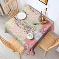 thumbnail image 2 of Pioneer Flower Floral Print Pattern Square Tablecloth,Waterproof Square Table Cover,Wipeable Spillproof Washable Table Cover for Home Kitchen Party Decor 60"x60"(152x152cm), 2 of 6