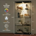 thumbnail image 3 of GloryStar 4-Tier Tempered Glass Curio Bookcase, Display Cabinet with Glass Doors, Human Body Sensor and 3-Color LED Lighting for Collectibles, Toys, Wine, 3 of 7