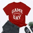 thumbnail image 4 of Luowei Women's Football Graphic Tee - Funny Casual Short Sleeve T-Shirt, Red, XL, 4 of 4