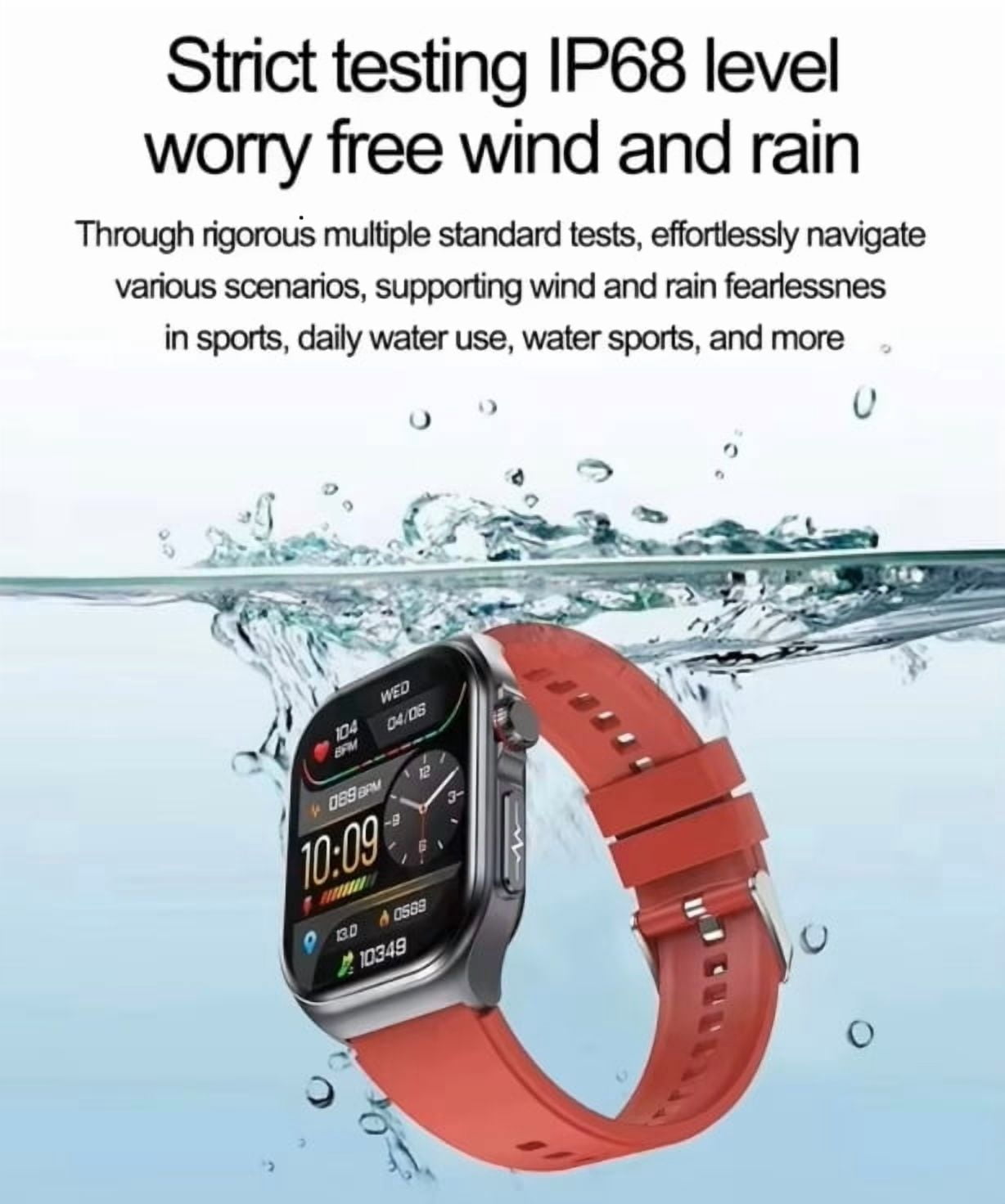 LAATIKUI ET585 smart watch Bluetooth GPS men and women sports mode 2.04-inch fitness exercise tracker answering/calling/smart reminder