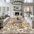 thumbnail image 4 of Fall Floral Area Rug 5x7 Washable Rug Non Slip Vintage Farmhouse Botanical Leaves Flowers Large Area Rug Soft Stainresistant Indoor Floor Carpet for Living Room Bedroom Home Office Dining Room, 4 of 8