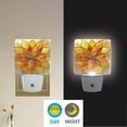 thumbnail image 5 of Yellow Red Floral Stained Glass Night Light 2 Pack LED Nightlight Plug into Wall Dusk to Dawn Sensor Soft White, 5 of 7