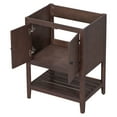 thumbnail image 2 of Bathroom Vanity Base Only, Bathroom Storage Cabinet with Doors and Shelf, Modern Wood Cabinet Basin, Solid Wood Frame with Open Shelf, Sink not Included (Brown 24"), 2 of 9