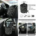 thumbnail image 5 of Renewold Bat Spider Web Gray Car Seat Covers Full Set of 15, with Steering Wheel Rearview Mirror Cover Seatbelt Pad Trash Bin Mount Sunglasses Holder Cup Holder Key Chain Halloween Auto Accessories, 5 of 7