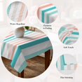 thumbnail image 5 of Aqua Teal Stripe Table Cloth Waterproof Tablecloths, Geometric Grey White Vertical Striped Tablecloth Dining Table Cover for Kitchen Party Tabletop Outdoor, Rectangle Tablecloth 60x102 Inch, 5 of 9