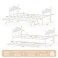 thumbnail image 3 of Kicctian Twin Daybed with Trundle, Sturdy Metal Bed Frame, Stylish Headboard, Space-Saving Design Sofa Bed for Living Room, Bedroom,White, 3 of 8