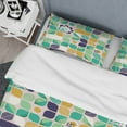 thumbnail image 4 of Designart 'geometric pattern with leaves and flowers' Mid-Century Modern Duvet Cover Set, 4 of 4