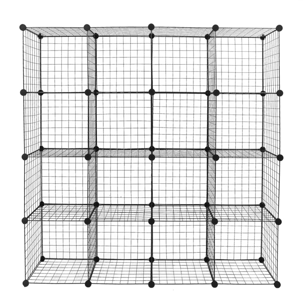 16-Cube Organizer Cube Storage Storage Shelves Wire Cube Storage Origami Shelves Metal Grid Multifunction Shelving Unit Modular Cubbies Organizer Bookcase