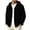 Black, variant on TOUMENY Men Corduroy Hooded Cardigan Vintage Button Down Long Sleeve Drawstring Coat Fall Winter Loose Casual Oversized Jacket Black L