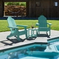 thumbnail image 6 of Dycanpo Folding Adirondack Chair Set of 2, Fire Pit Patio Garden Chair with Cup Holder, Blue Turquoise, 6 of 10