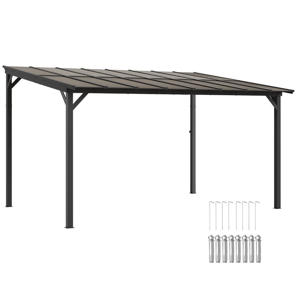 Outsunny 10' x 14' Pergola, UPF 50+ & Waterproof Polycarbonate Gazebo