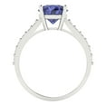 thumbnail image 4 of Solitaire with Accents Engagement Ring for Women - 2.3ct Simulated Tanzanite in 14K White Gold Promise Ring, 4 of 6