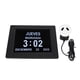 thumbnail image 1 of Reloj con calendario diurno digital de 8 pulgadas, atenuación automática, recordatorio de medicamentos, calendario electrónico, despertador diurno, 110-240 V, enchufe negro AU, 1 of 5
