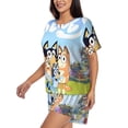 thumbnail image 2 of Lsque Bluey Women's Short-Sleeved Pajama Set - 2 Piece Soft and Lightweight Sleepwear Set-Large, 2 of 9