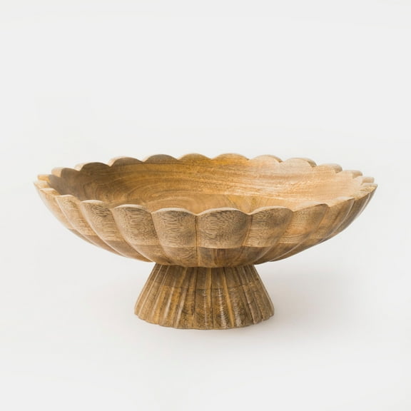 Fluted Pedestal Bowl - Natural