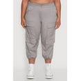 thumbnail image 4 of Womens Plus Size Poplin Drawstring Hem Utility Capris, 4 of 5