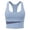 Light Blue, variant on Women Long Racerback Workout Crop Tank Sports Bra, Color Block Shockproof Padded Athletic Top for Running Training Yoga Everyday Wear Light Blue XL