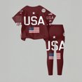 thumbnail image 5 of CCRFTGI 4th of july Outfits for Children Girls Size 7 Patriotic 2 Piece Outfits USA Flag Oversized T Shirts and Leggings Elastic Waist Freedom Sets for Girls Brown 2-3 Years, 5 of 5