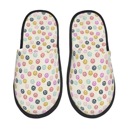 

Fuzoiu Dandelion Floral Print Unisex Furry Slippers Plush Indoor Shoes Trendy House Slippers Anti-Skid EVA Sole House Shoes for Home Office and Travel -Medium