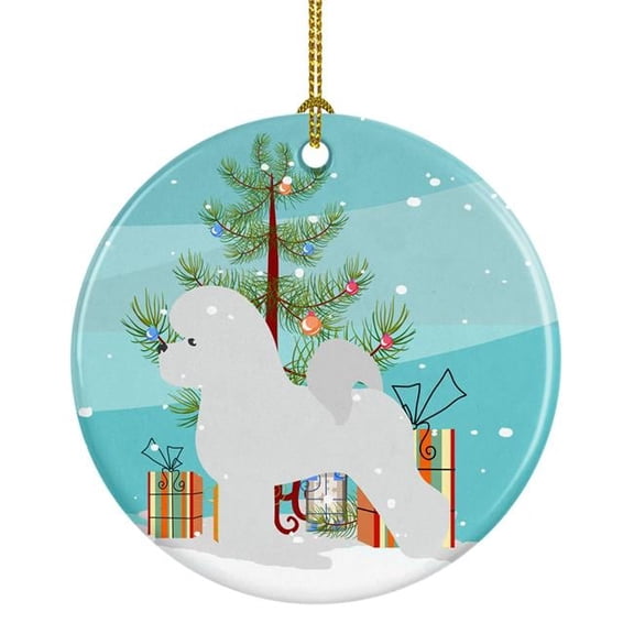 Bichon Frise Merry Christmas Tree Ceramic Ornament