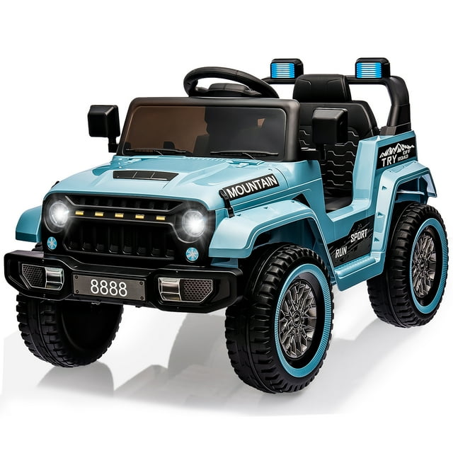 CazToi Dual Powerful 35W Motors 12V Kids Ride on Truck Car with Remote Control & Spring Suspension