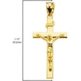 thumbnail image 4 of 10K Yellow Gold Linear Cross 1.15" INRI Crucifix Charm Pendant Religious Jewelry, 4 of 6