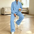 thumbnail image 5 of successthop Sweatsuits for Women with Zipper 2 Piece Long Sleeve Sweatshirt Fleece Sweatpant Solid Tracksuit with Pocket, 5 of 6