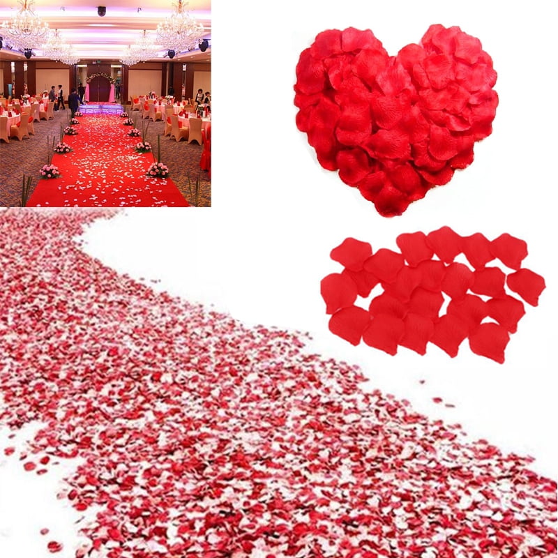 1000pcs Lifelike Artificial Silk Red Rose Petals Decorations for Wedding  Party 