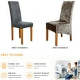 thumbnail image 5 of 4 Pack Stretch Velvet Dining Chair Covers, Removable Washable XL Size Soft Dining Chair Slipcovers for Kitchen Home Restaurant(Solid,Gold), 5 of 8