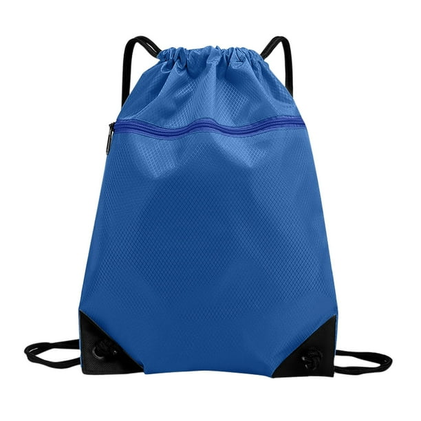 Mochila Con Cordón, Bolsa Deportiva Con Bolsillo Frontal Con Cremallera Y Bolsillo Interior