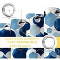 thumbnail image 4 of Navy Blue Geometric Moroccan Blackout Curtains for Bedroom, Abstract Art Blue Ombre Modern Thermal Insulated Kitchen Drapes with Grommets, Light Blocking Window Treatment, 2 Panels 52" x 45", 4 of 7