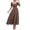 Coffee, variant on Summer Dresses for Women Floral Print Square Neck Puff Short Sleeve Casual Dresses Smocked Waist A Line Flowy Sundresses Black S