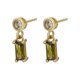 thumbnail image 1 of Pendientes colgantes de lujo con circonitas de cristal verde en miniatura, color marrón, 1 of 3