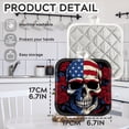 thumbnail image 2 of Bahomeck Pot Holder 4Pcs,American Flag With Skull And Red Flowers Square Heat Resistant Hot Pads For Kitchen Cooking Oven With Hanging Loop Potholder Easy To Store, 2 of 5