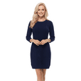 thumbnail image 2 of Yemak Women's Round Neck Cable Knit Long Sleeve Sweater Dress Navy-S-BD, 2 of 4
