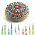 thumbnail image 4 of LNKOO 20 PCS Mandala Dotting Tools Kit, Mandala Painting Set with Stencil, Ball Stylus, Paint Tray, Carving Tools, Storage Bag for for Painting Rocks, Nail Dotting and Drafting Art Supplies, 4 of 7