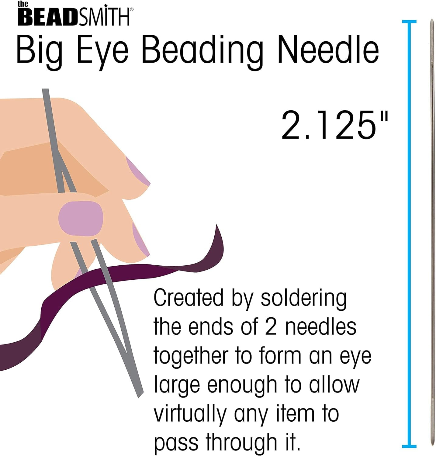 Big Eye Needles Beading (Set Of 4) - Easiest Needle To Thread