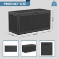 thumbnail image 4 of PATIOEASY Patio Casual 100 Gallon Lockable Resin Deck Box, Waterproof & Outdoor Storage Box for Outdoor Cushion Storage and Outdoor Delivery Storage, Stylish Outdoor Bench,black, 4 of 8