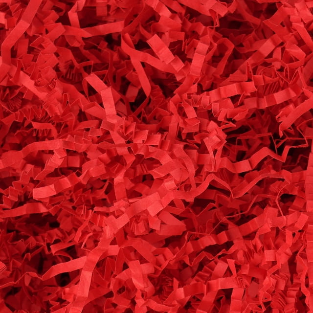 Relleno de papel arrugado, mxxkms, 1 kg, rojo, cesto de regalo, triturado