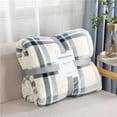 thumbnail image 3 of Cumka Sherpa Blanket, Super Soft Fuzzy Flannel Fleece/Wool Like Reversible Velvet Plush Blanket, Thick Warm Blanket for Winter (Size 57"x77", Black gray lattice), 3 of 4