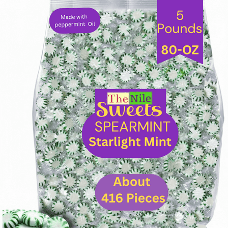 Starlight Mints Spearmint  Bulk  5 lb by The NILE SWEETS