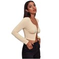thumbnail image 2 of Pntutb Mujeres Sexy Retro Cremallera top Tee Turn-Down Collar Manga larga Mujer Blusa Liquidación Pntutb Pntutb-531, 2 of 7