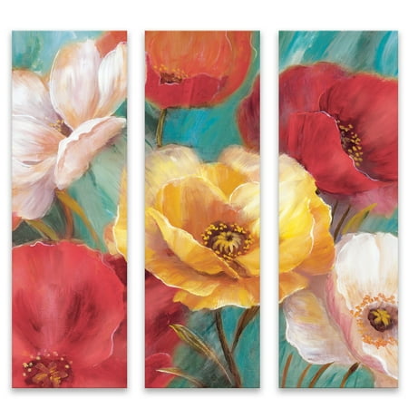 Jardin de Primavera Triptych Printed Canvas, 10u0022 x 30u0022, 3 Count