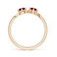 thumbnail image 2 of ANGARA Natural Round Two Stone Twist Ruby Ring in 14K Rose Gold for Women (Size-4.1mm) | July Birthstone, Birthday, Anniversary, Jewelry Gift for Women | Natural Ruby Ring, 2 of 7