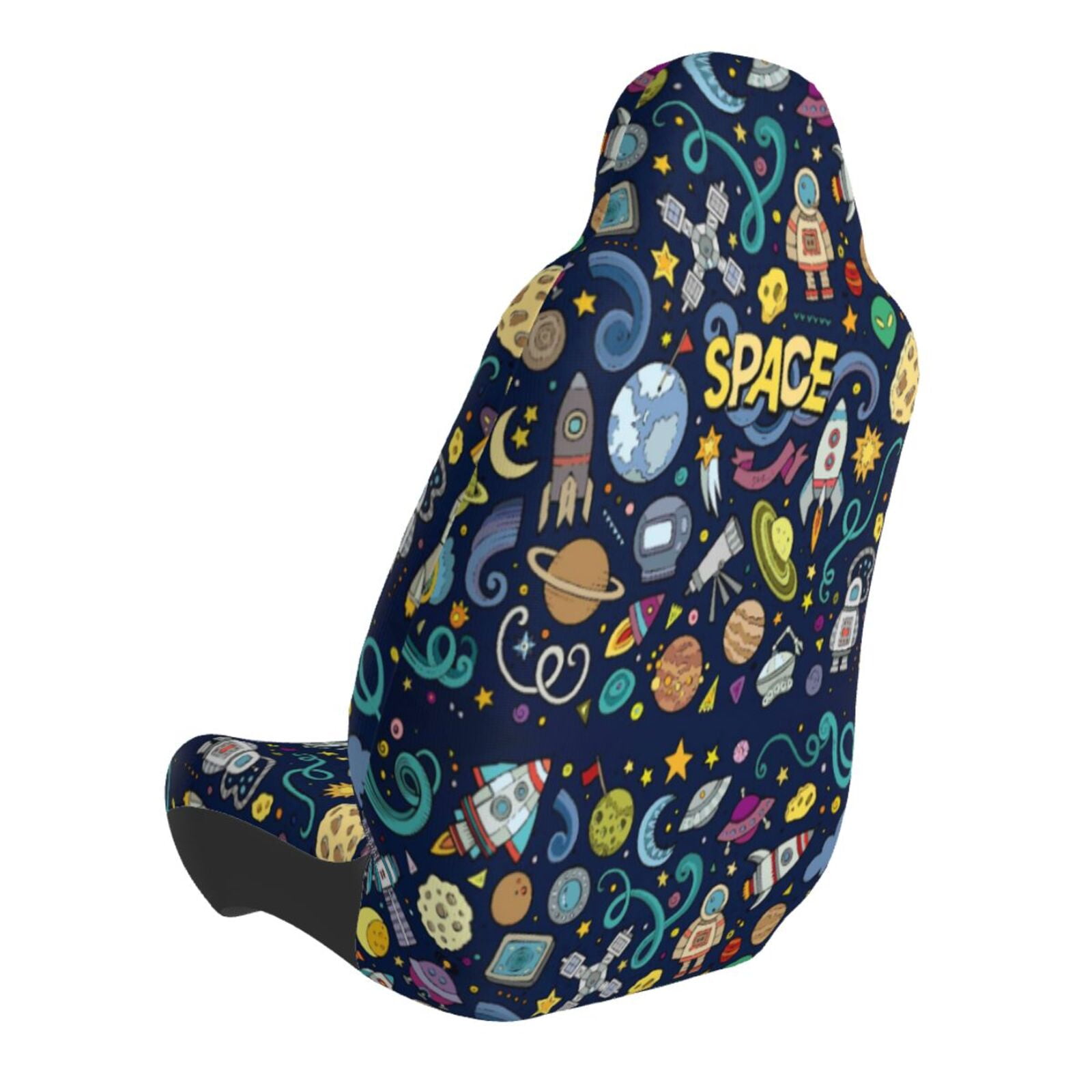 Naloa Colorful Space Car Seat Covers Universal Front Seat Coves for Car Accessories ,Padded Car Covers for Automotive, SUV, Truck, and Van