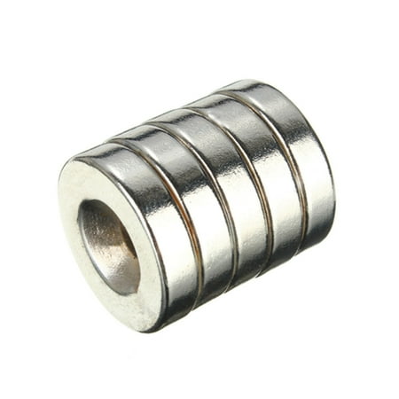 

KEFEI 10Pcs 20x5mm N50 Strong Round Disc Hole Block Rare-Earth Neodymium Fridge Magnets