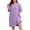 Lavender1, variant on 100% Cotton Nightgowns for Plus Size Women Pleated Soft Sleepwear with Pockets